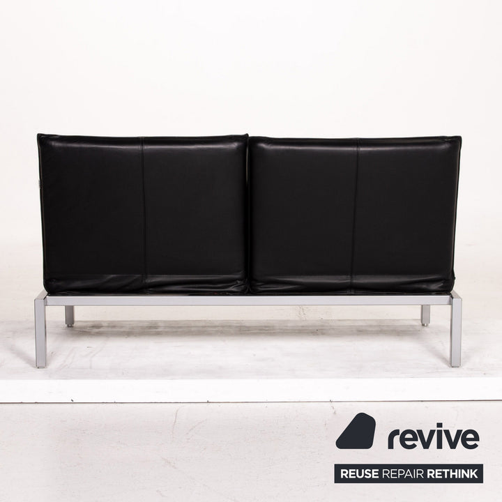Brühl & Sippold Roro Leder Sofa Schwarz Zweisitzer Funktion Relaxfunktion Couch #15069