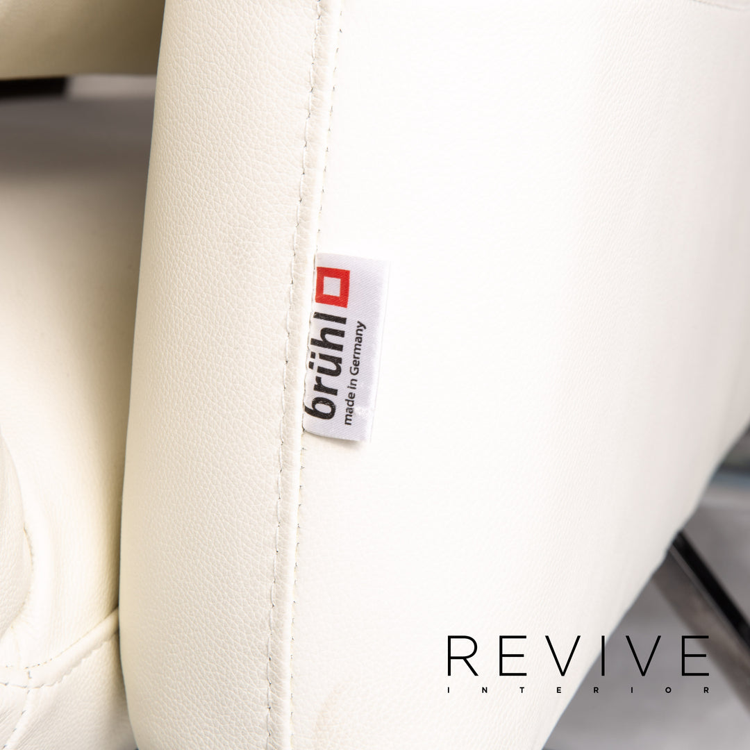 Brühl & Sippold Roro Leder Sofa Weiß Zweisitzer Funktion Schlaffunktion Schlafsofa Couch #13889