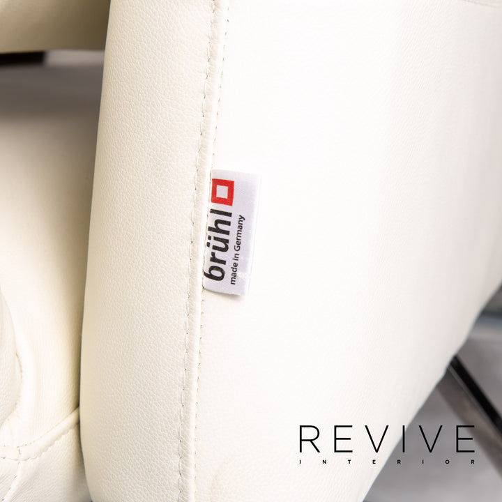 Brühl & Sippold Roro Leder Sofa Weiß Zweisitzer Funktion Schlaffunktion Schlafsofa Couch #13889