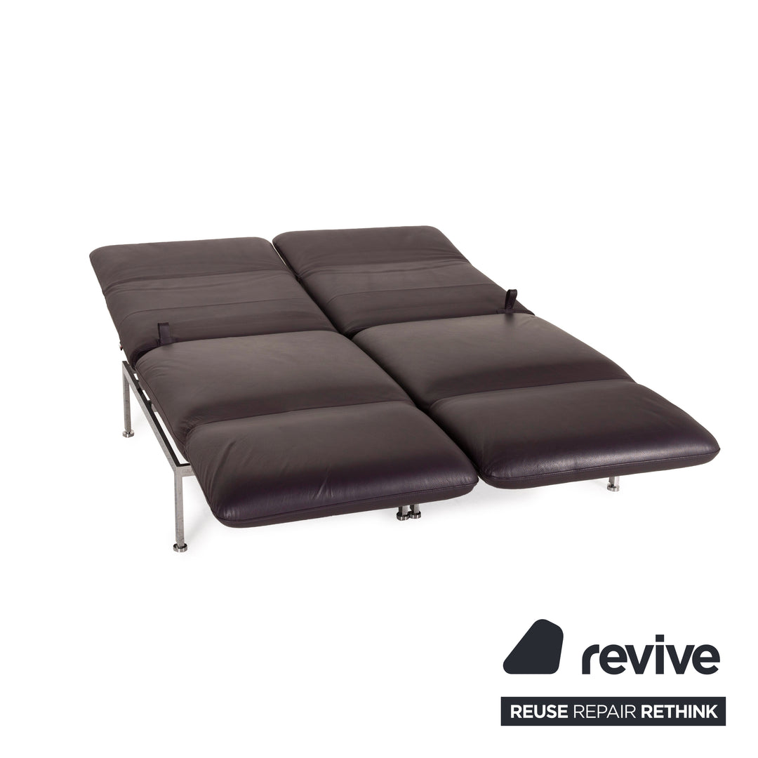 Brühl & Sippold Roro Leder Zweisitzer Aubergine Funktion Sofa Liege Relaxfunktion 2x Sessel