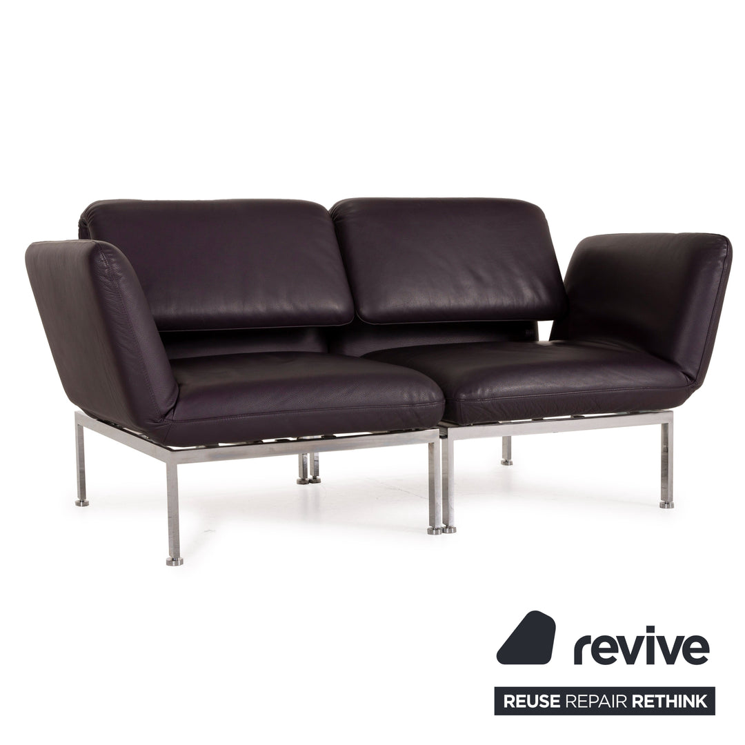 Brühl & Sippold Roro Leder Zweisitzer Aubergine Funktion Sofa Liege Relaxfunktion 2x Sessel