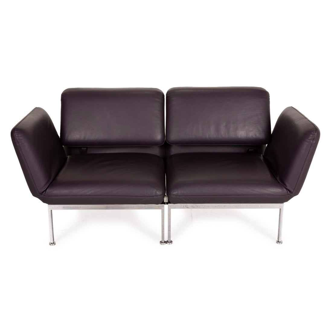 Brühl & Sippold Roro Leder Zweisitzer Aubergine Funktion Sofa Liege Relaxfunktion 2x Sessel