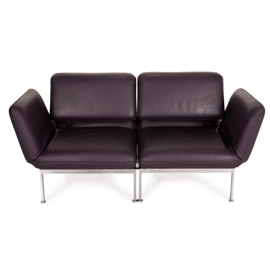 Brühl & Sippold Roro Leder Zweisitzer Aubergine Funktion Sofa Liege Relaxfunktion 2x Sessel