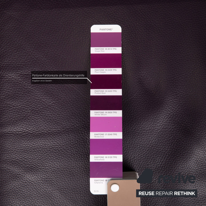 Brühl & Sippold Roro Leder Zweisitzer Aubergine Funktion Sofa Liege Relaxfunktion 2x Sessel