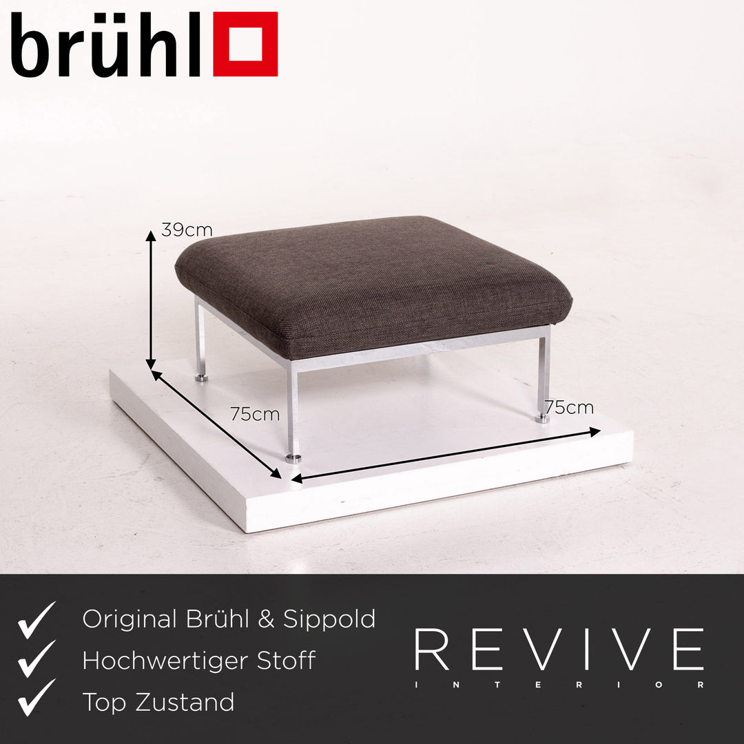 Brühl & Sippold Roro Stoff Hocker Braun Dunkelbraun #14435