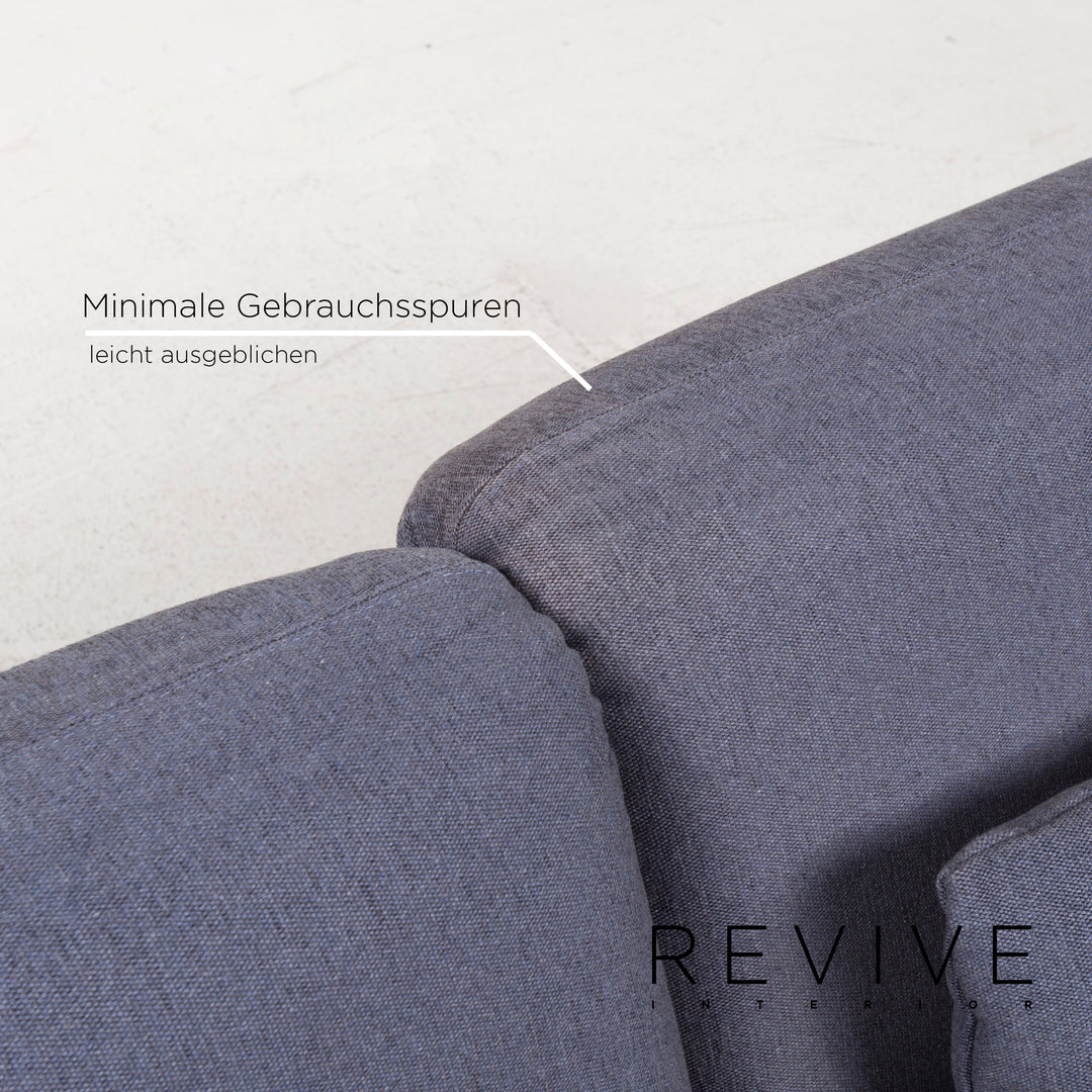 Brühl & Sippold Roro Stoff Schlafsofa Blau Zweisitzer Sofa Funktion Relaxfunktion Schlaffunktion #13073
