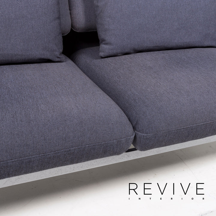 Brühl & Sippold Roro Stoff Schlafsofa Blau Zweisitzer Sofa Funktion Relaxfunktion Schlaffunktion #13073