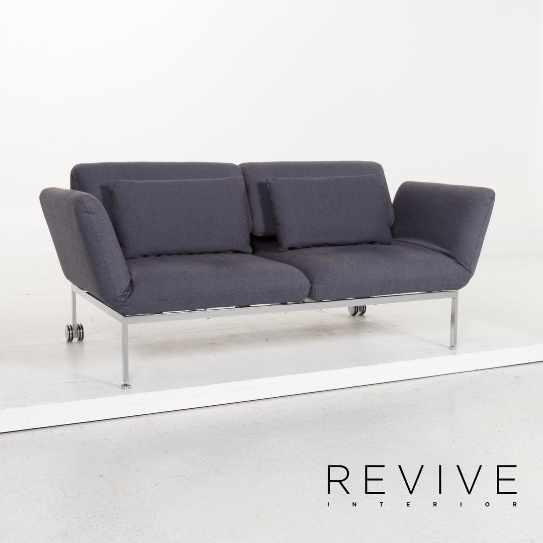 Brühl & Sippold Roro Stoff Schlafsofa Blau Zweisitzer Sofa Funktion Relaxfunktion Schlaffunktion #13073