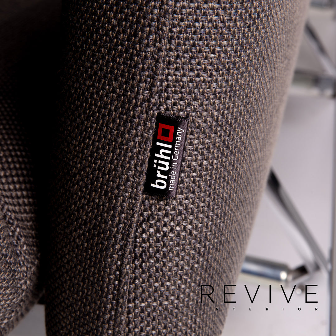 Brühl Roro ensemble de canapés en tissu gris 1x canapé d'angle 1x fonction tabouret #14612