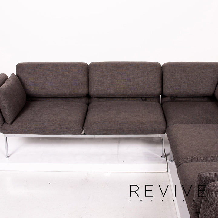 Brühl Roro ensemble de canapés en tissu gris 1x canapé d'angle 1x fonction tabouret #14612