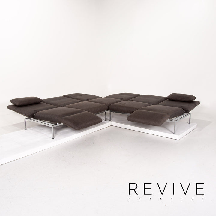 Brühl Roro ensemble de canapés en tissu gris 1x canapé d'angle 1x fonction tabouret #14612