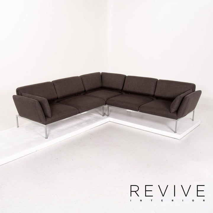 Brühl Roro ensemble de canapés en tissu gris 1x canapé d'angle 1x fonction tabouret #14612