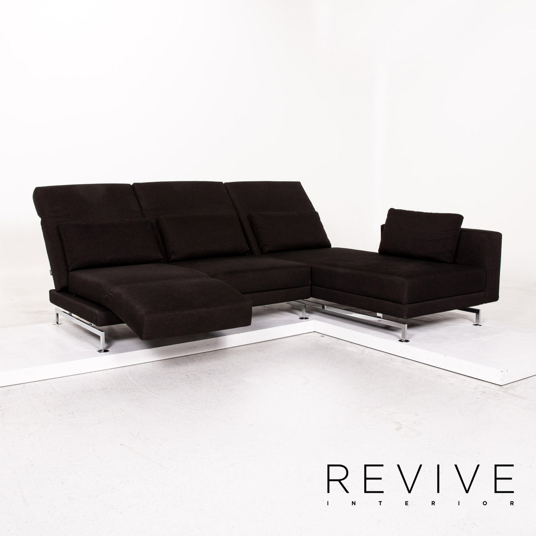 Brühl & Sippold Moule Stoff Ecksofa Braun Dunkelbraun Funktion Schlaffunktion Relaxfunktion Couch #12524
