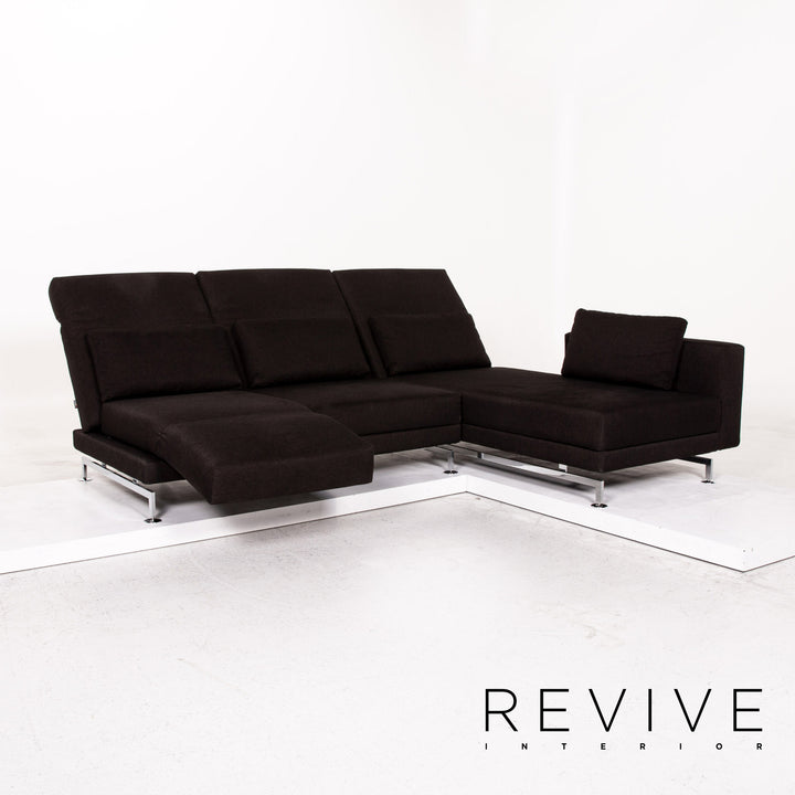 Brühl & Sippold Moule Stoff Ecksofa Braun Dunkelbraun Funktion Schlaffunktion Relaxfunktion Couch #12524