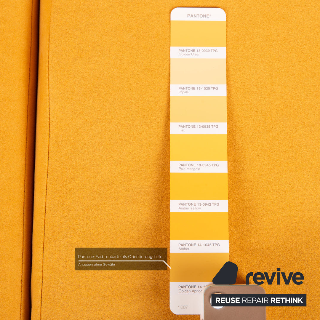 Brühl & Sippold Stoff Sofa Ocker Viersitzer Couch