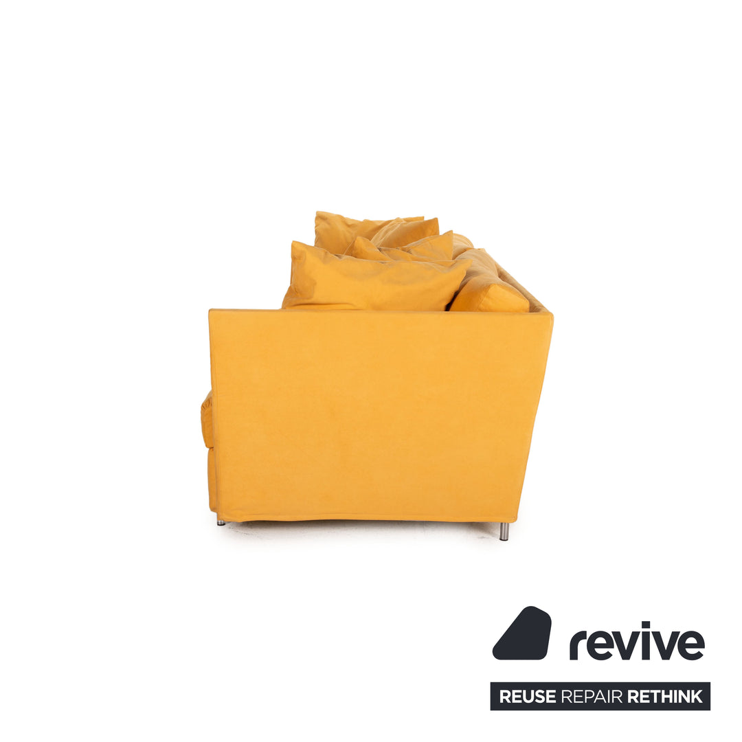 Brühl & Sippold Stoff Sofa Ocker Viersitzer Couch