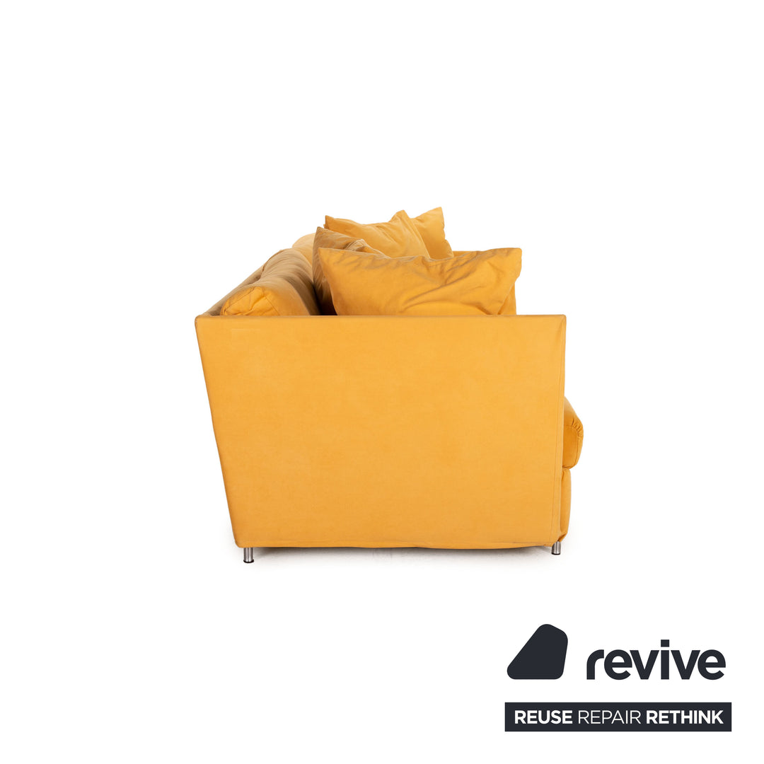 Brühl & Sippold Stoff Sofa Ocker Viersitzer Couch