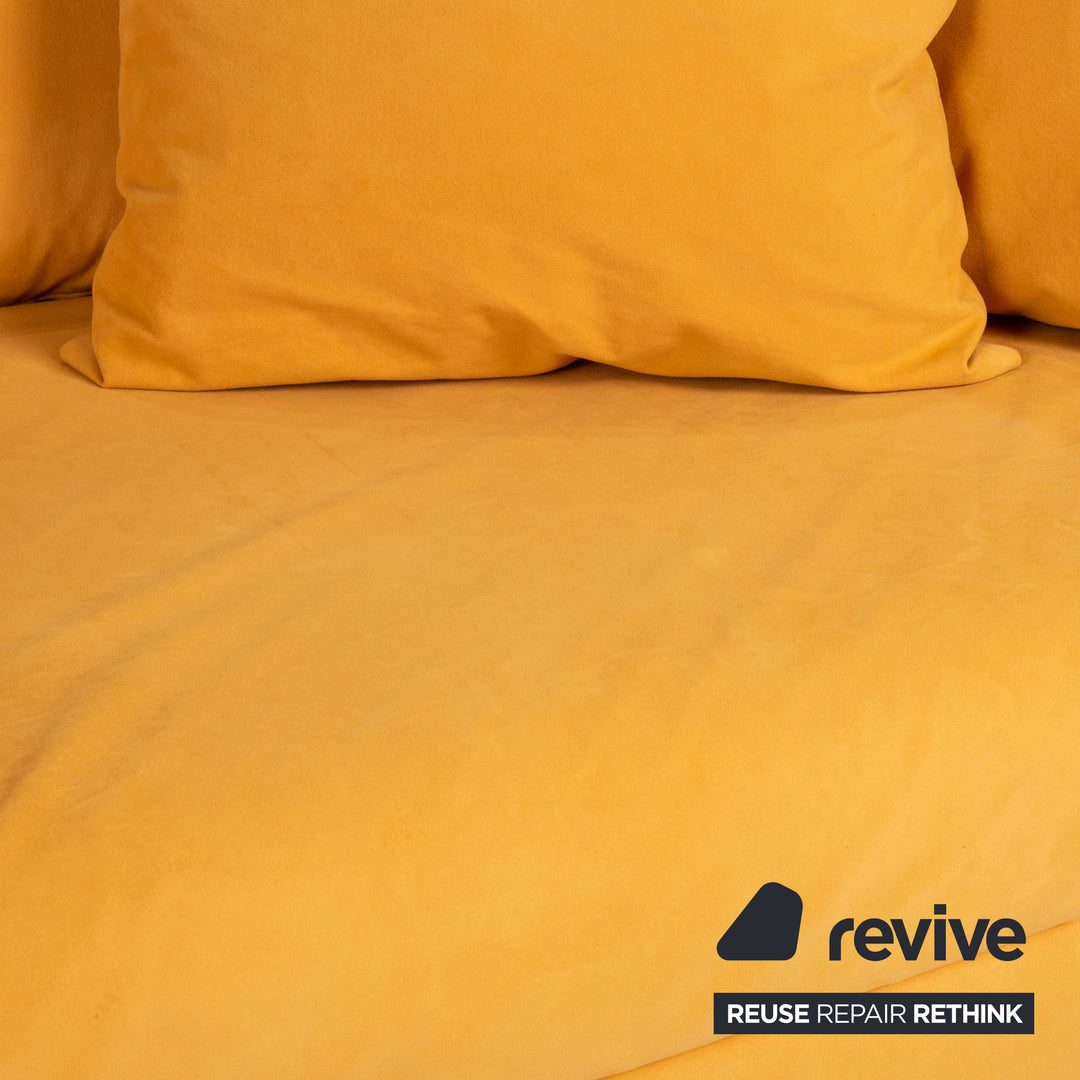 Brühl & Sippold Stoff Sofa Ocker Viersitzer Couch