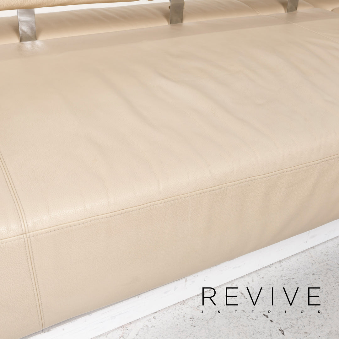 Brühl & Sippold Sunrise Leder Ecksofa Creme Sofa Funktion Couch #12893