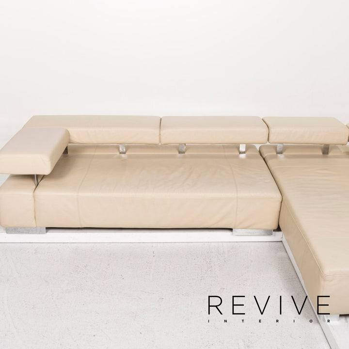 Brühl & Sippold Sunrise Leder Ecksofa Creme Sofa Funktion Couch #12893