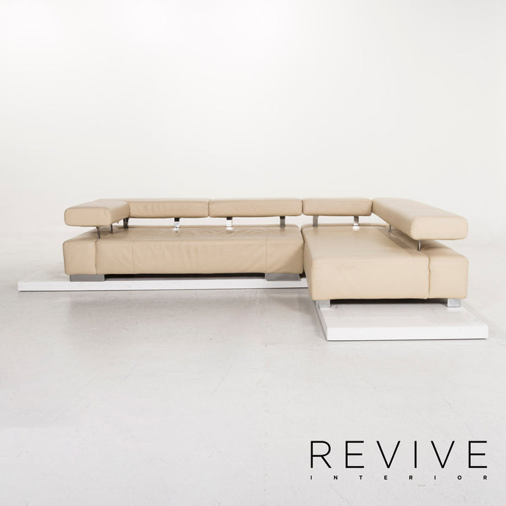 Brühl & Sippold Sunrise Leder Ecksofa Creme Sofa Funktion Couch #12893