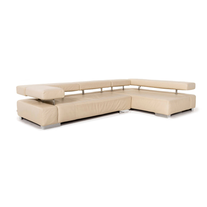 Brühl & Sippold Sunrise Leder Ecksofa Creme Sofa Funktion Couch #12893