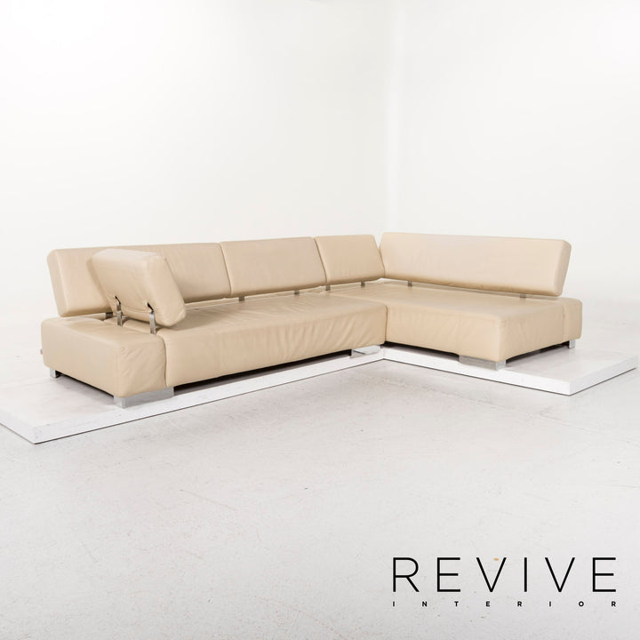 Brühl & Sippold Sunrise Leder Ecksofa Creme Sofa Funktion Couch #12893