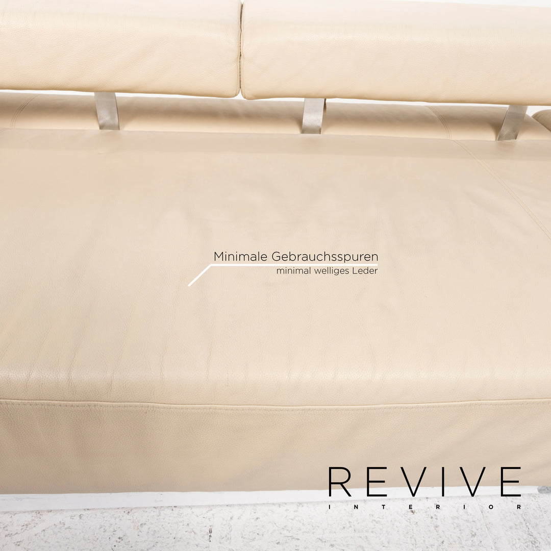 Brühl & Sippold Sunrise Leder Ecksofa Creme Sofa Funktion Couch #12893