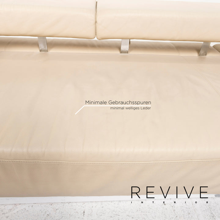 Brühl & Sippold Sunrise Leder Ecksofa Creme Sofa Funktion Couch #12893
