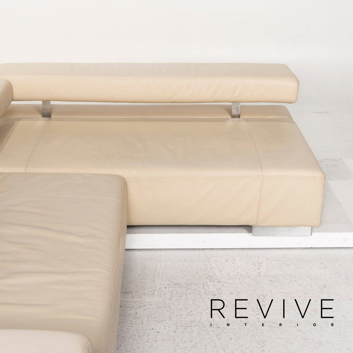 Brühl & Sippold Sunrise Leder Ecksofa Creme Sofa Funktion Couch #12893