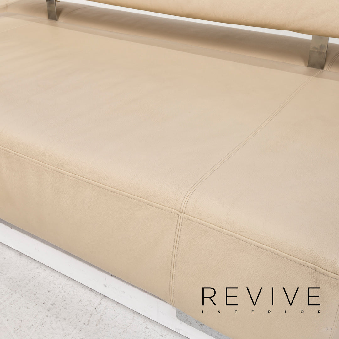 Brühl & Sippold Sunrise Leder Ecksofa Creme Sofa Funktion Couch #12893