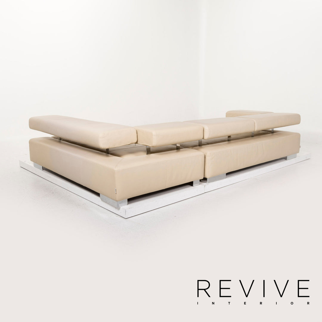 Brühl & Sippold Sunrise Leder Ecksofa Creme Sofa Funktion Couch #12893