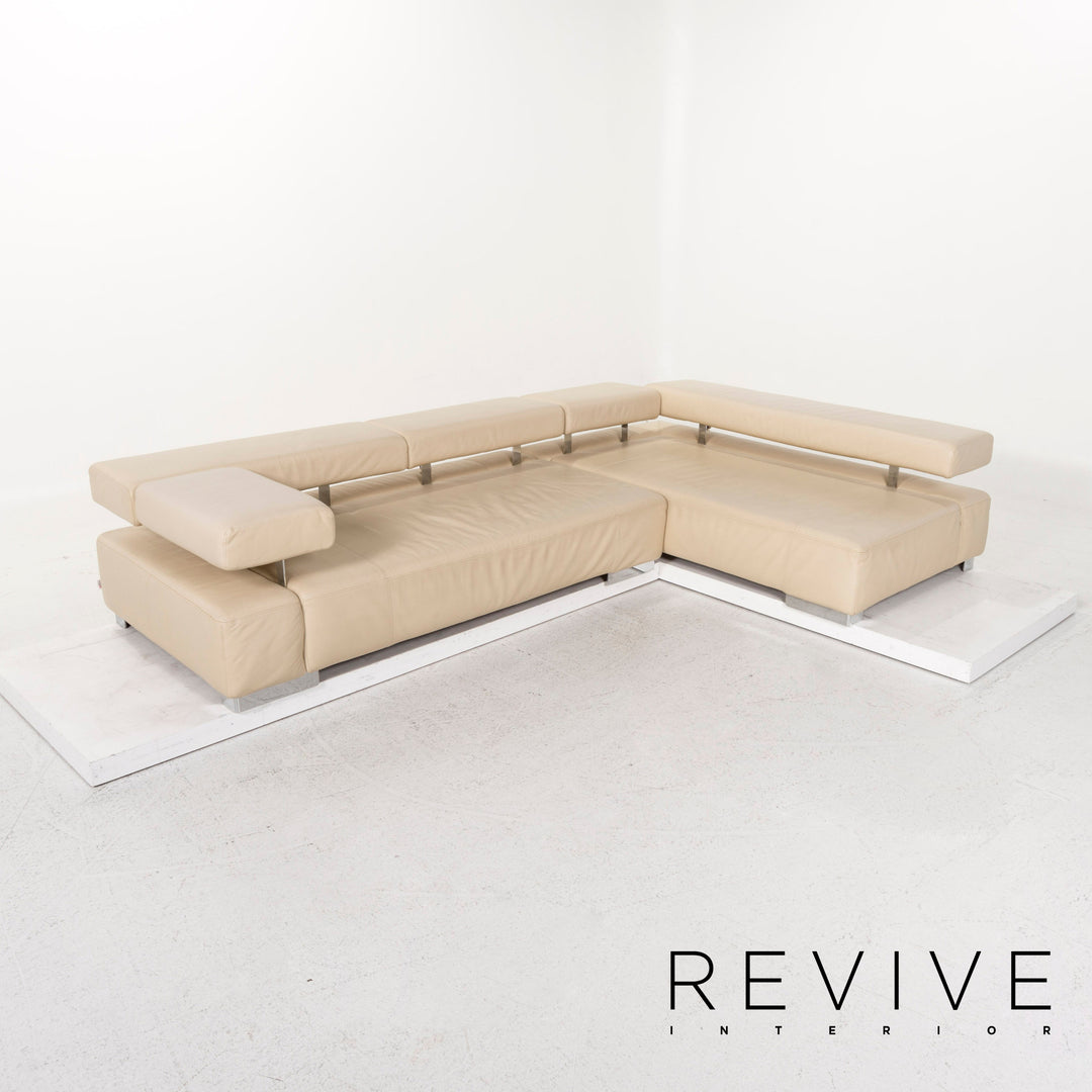 Brühl & Sippold Sunrise Leder Ecksofa Creme Sofa Funktion Couch #12893