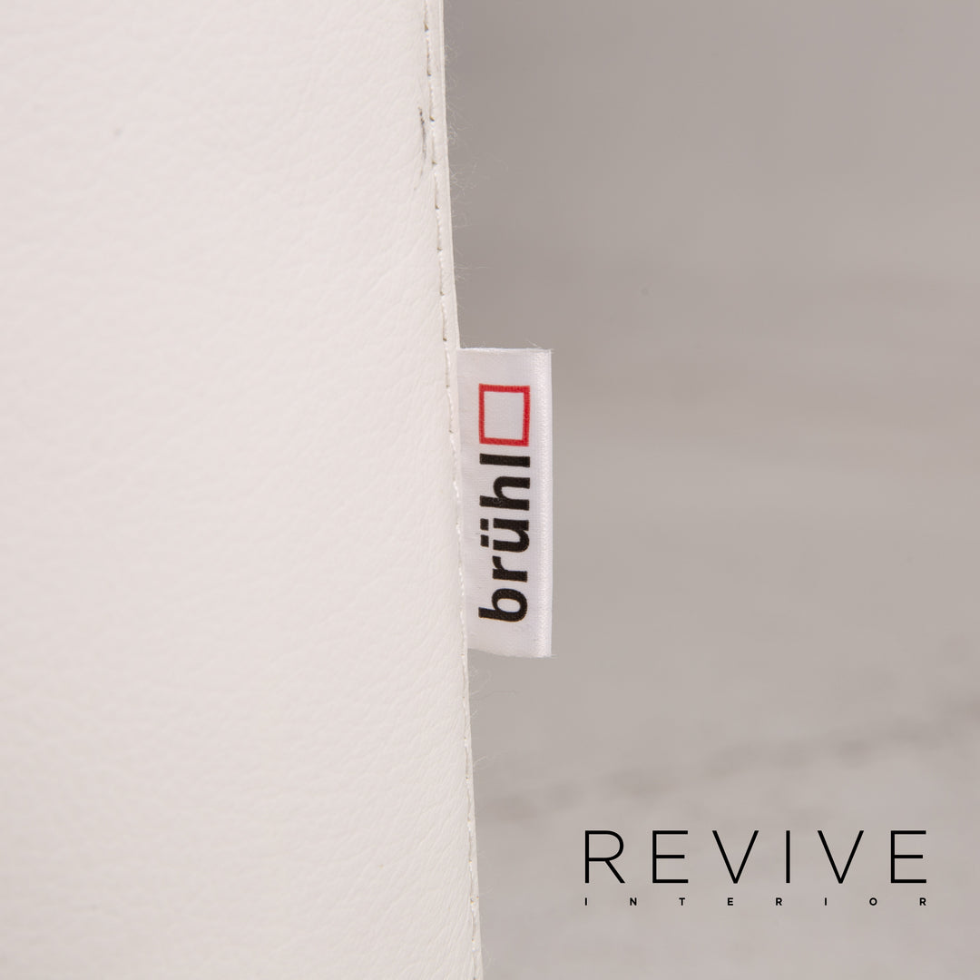 Brühl & Sippold Sunrise Leder Sofa Weiß Dreisitzer Funktion Schlaffunktion Couch Outlet #15258