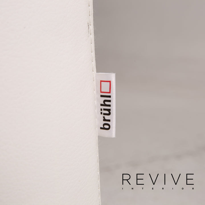 Brühl & Sippold Sunrise Leder Sofa Weiß Dreisitzer Funktion Schlaffunktion Couch Outlet #15258