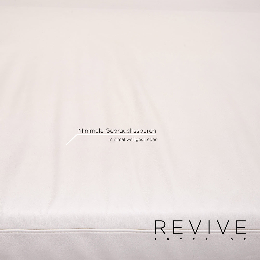 Brühl & Sippold Sunrise Leder Sofa Weiß Dreisitzer Funktion Schlaffunktion Couch Outlet #15258