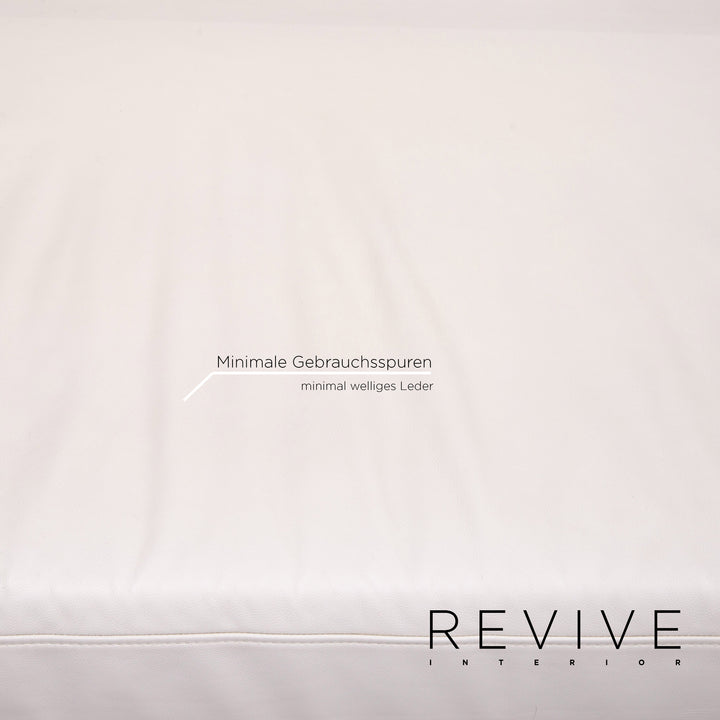 Brühl & Sippold Sunrise Leder Sofa Weiß Dreisitzer Funktion Schlaffunktion Couch Outlet #15258