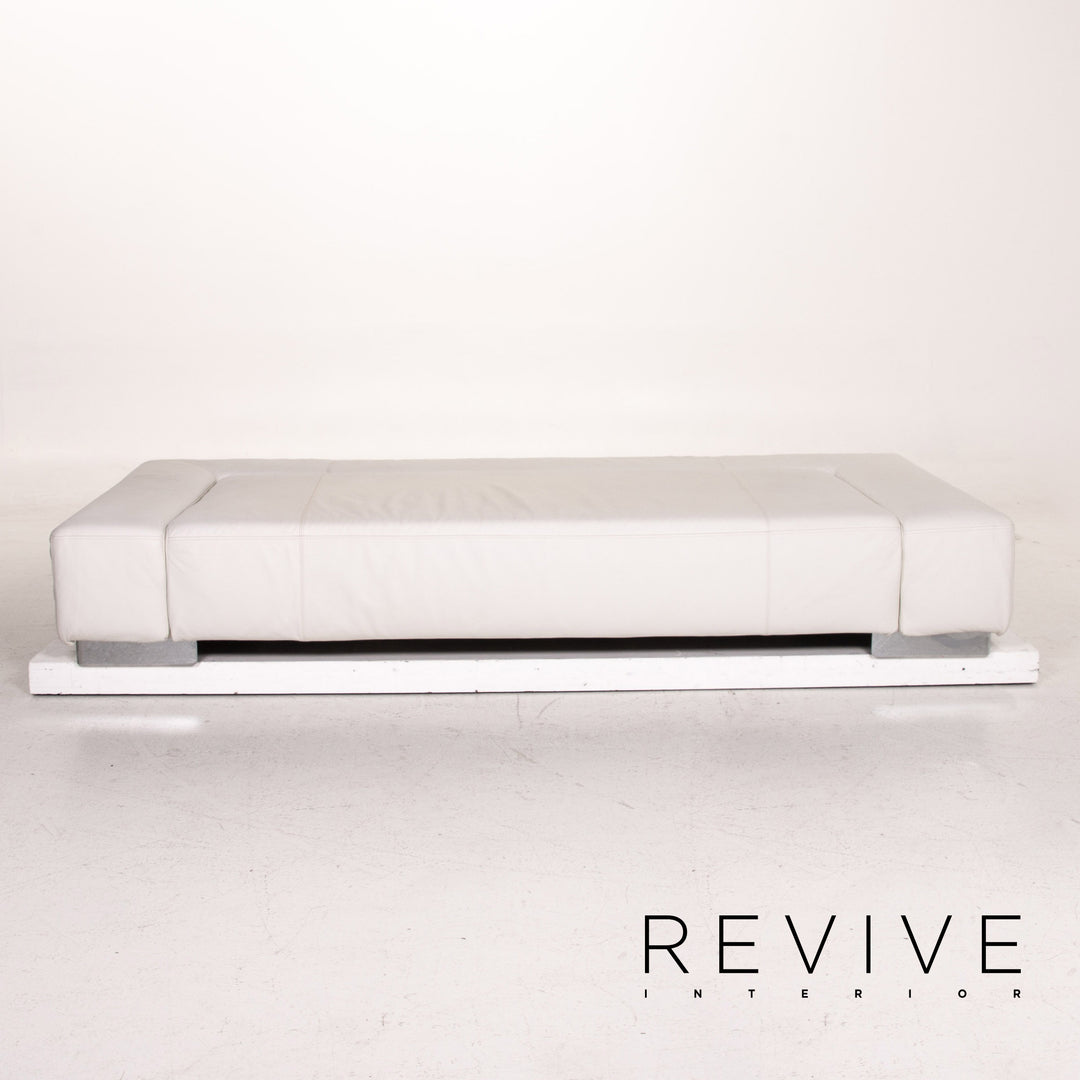 Brühl & Sippold Sunrise Leder Sofa Weiß Dreisitzer Funktion Schlaffunktion Couch Outlet #15258