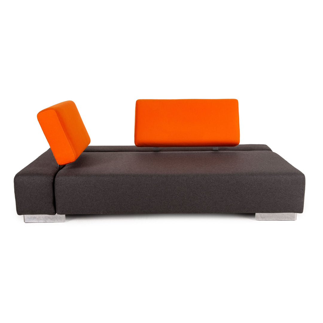 Brühl & Sippold Sunrise Stoff Sofa Grau Zweisitzer Couch Funktion