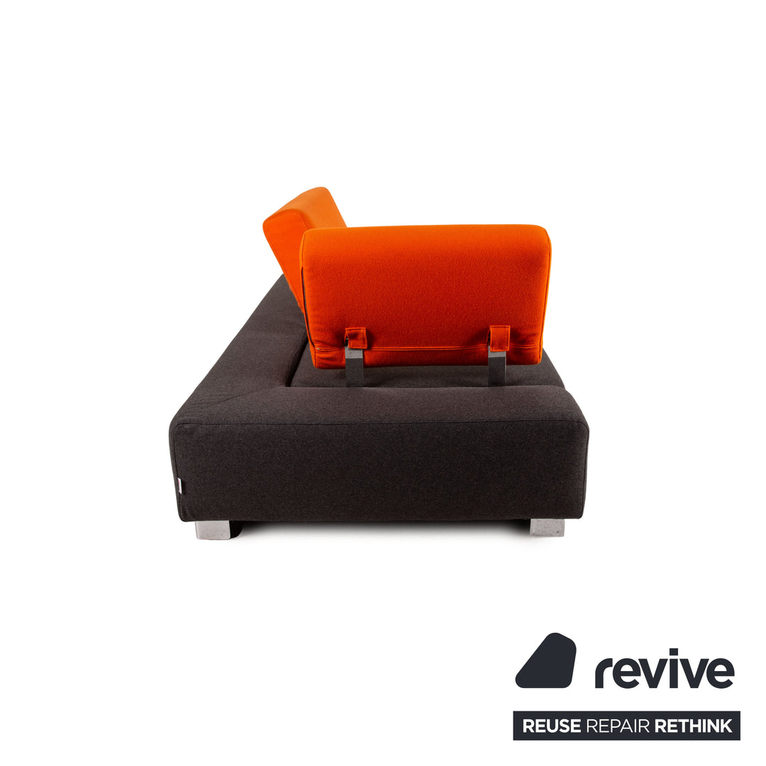 Brühl & Sippold Sunrise Stoff Sofa Grau Zweisitzer Couch Funktion