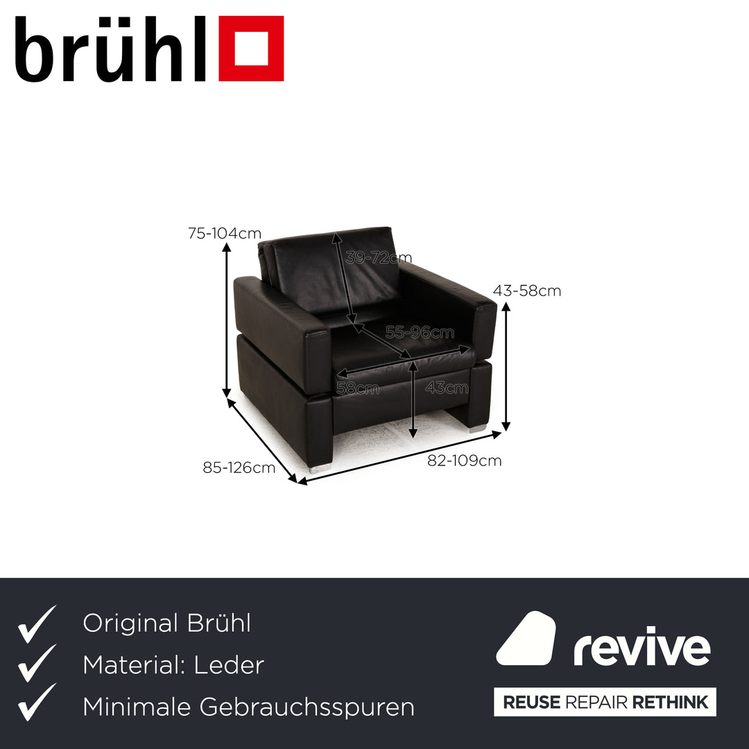 Brühl & Sippold Tomo Leder Sessel Schwarz Funktion Relaxfunktion