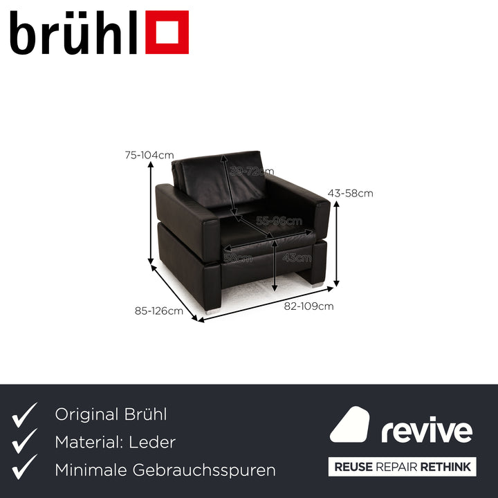 Brühl & Sippold Tomo Leder Sessel Schwarz Funktion Relaxfunktion