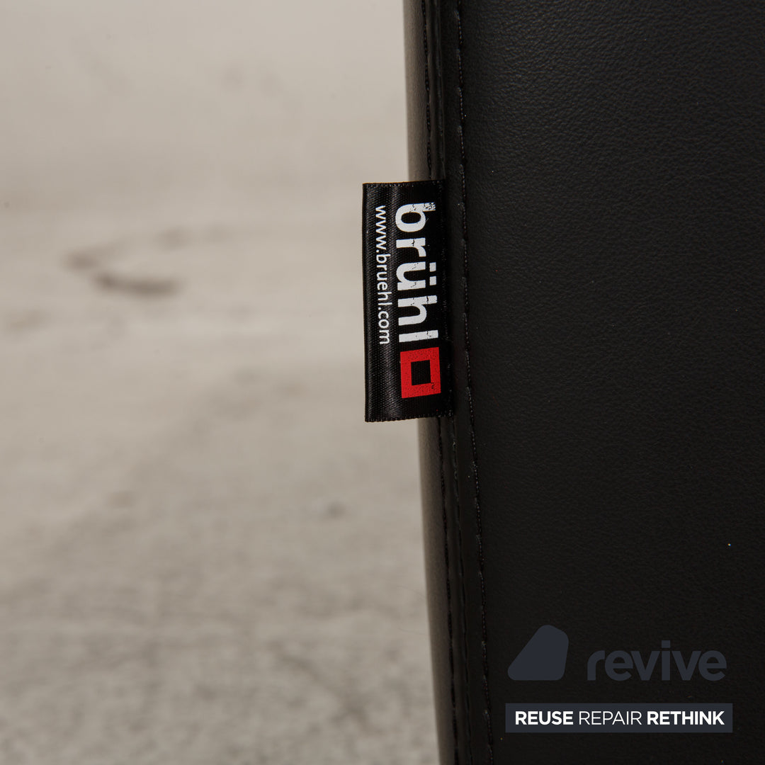 Brühl Tomo Canapé en cuir noir 3 places Fonction canapé Fonction détente