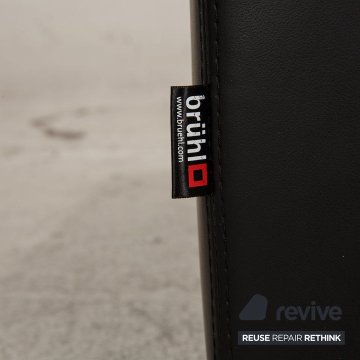 Brühl Tomo Canapé en cuir noir 3 places Fonction canapé Fonction détente