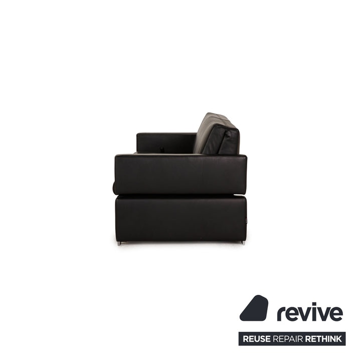 Brühl Tomo Canapé en cuir noir 3 places Fonction canapé Fonction détente