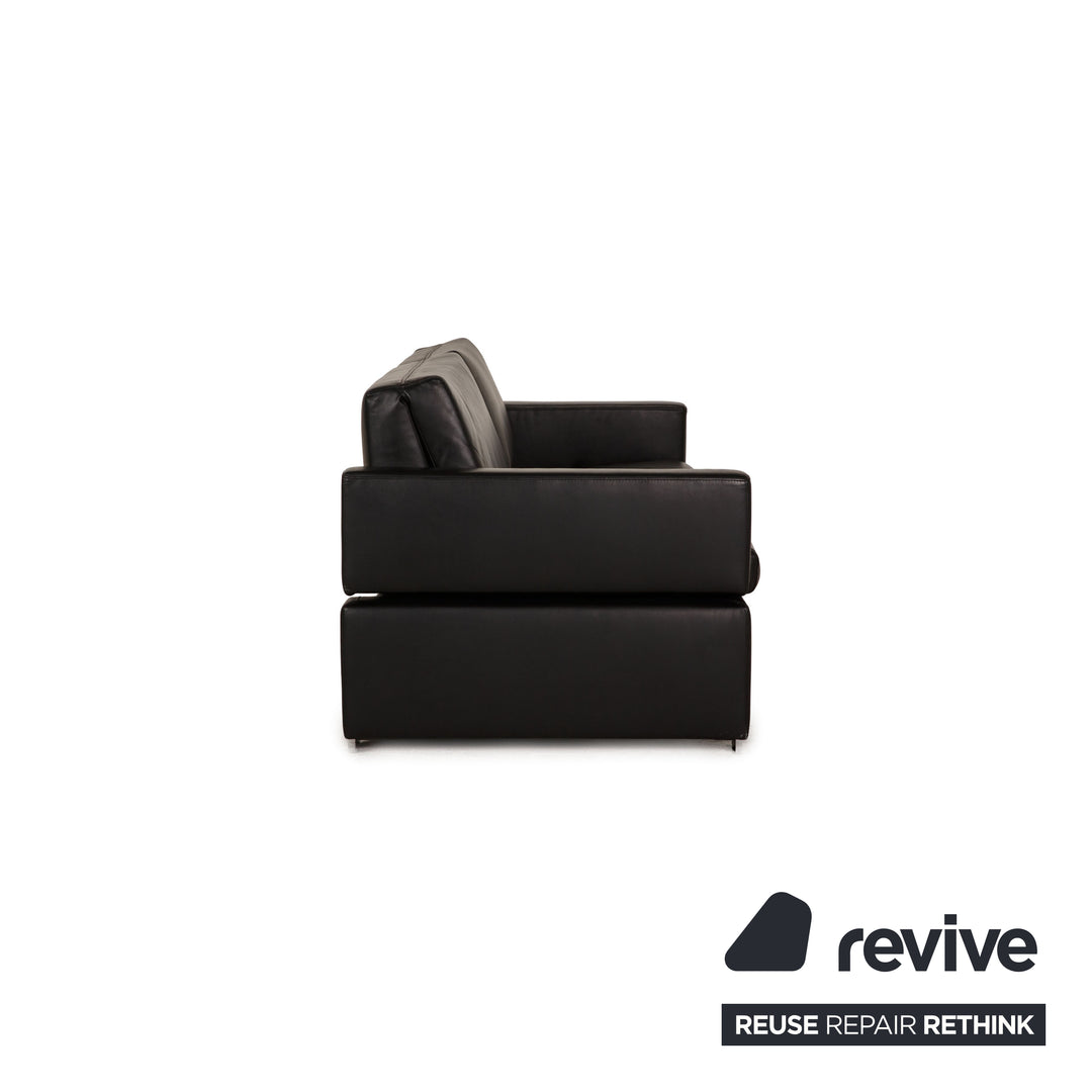 Brühl Tomo Canapé en cuir noir 3 places Fonction canapé Fonction détente