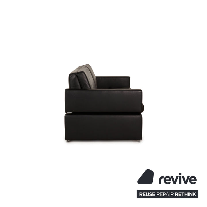 Brühl Tomo Canapé en cuir noir 3 places Fonction canapé Fonction détente