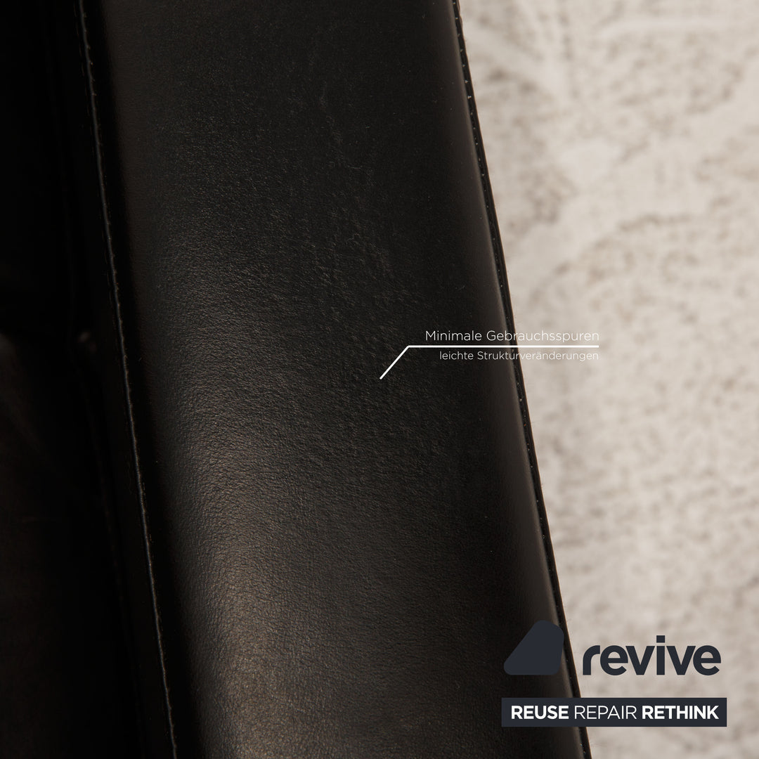 Brühl Tomo Canapé en cuir noir 3 places Fonction canapé Fonction détente