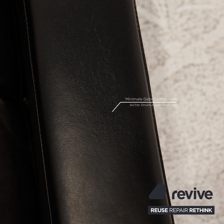 Brühl Tomo Canapé en cuir noir 3 places Fonction canapé Fonction détente