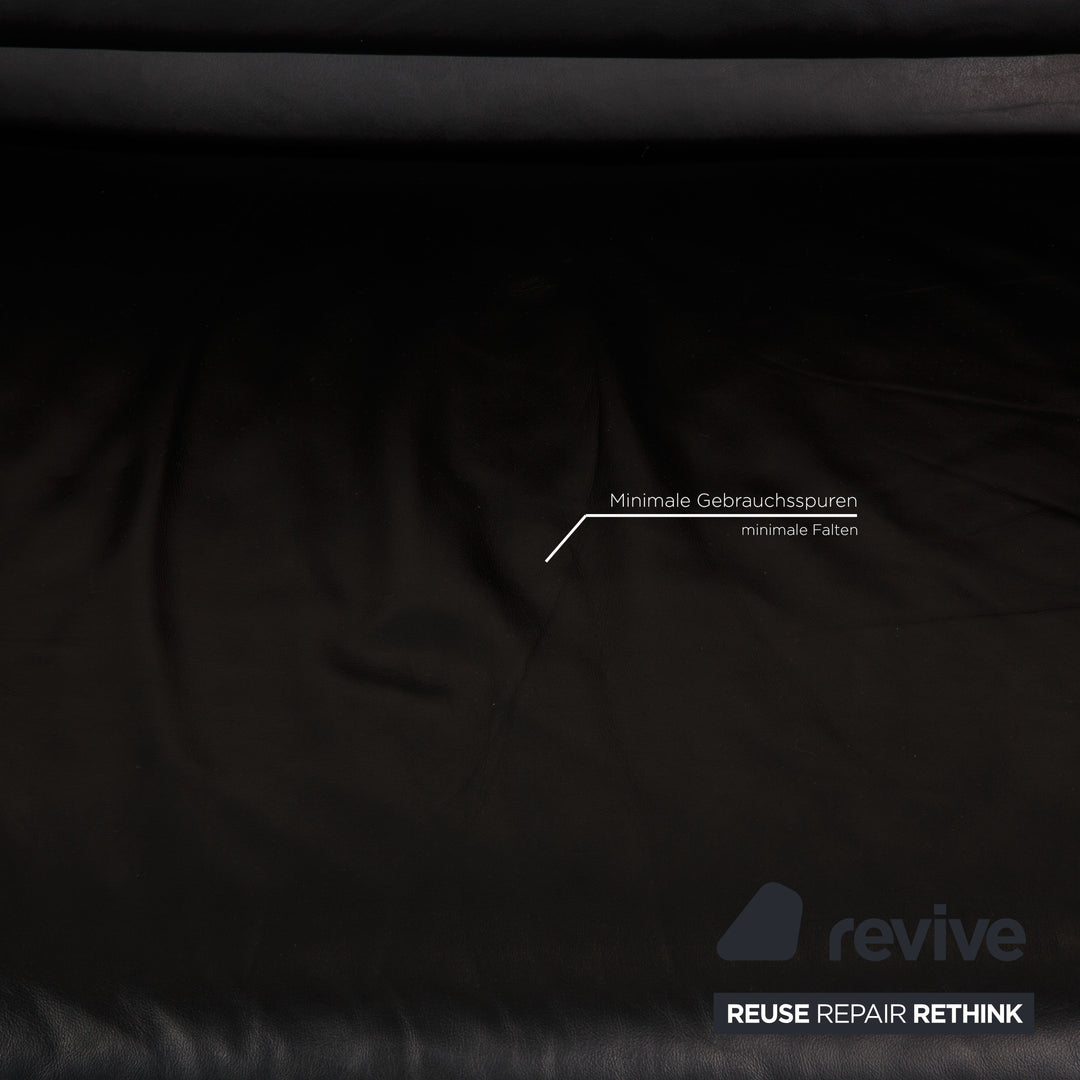 Brühl Tomo Canapé en cuir noir 3 places Fonction canapé Fonction détente